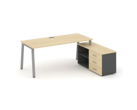 Стол письменный с греденцией правой на А-образном каркасе 1980x1480x750 Style Project Direct images