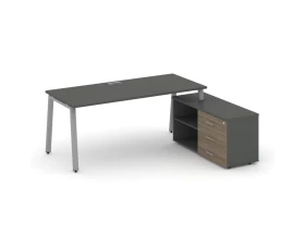 Стол письменный с греденцией правой на А-образном каркасе 2180x1480x750 Style Project Direct images