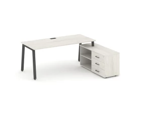 Стол письменный с греденцией правой на А-образном каркасе 2180x1480x750 Style Project Direct images