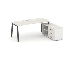 Стол письменный с греденцией правой на А-образном каркасе 2180x1480x750 Style Project Direct images