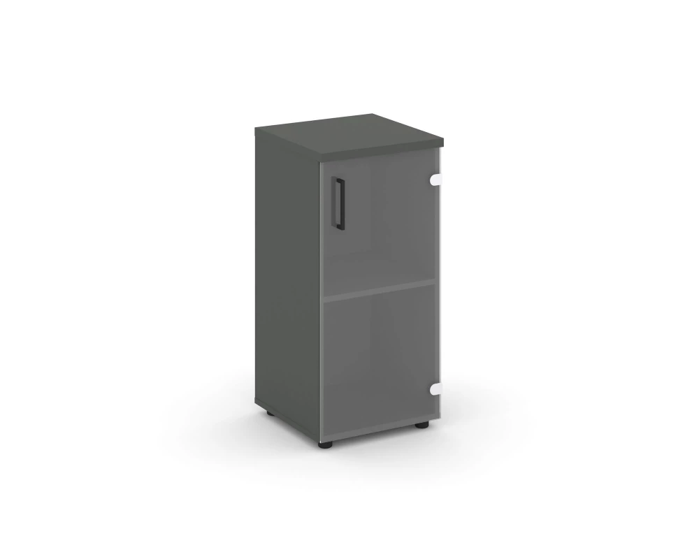 Шкаф низкий узкий правый прозр. стекло 400x400x833 зад. стенка HDF Style Project