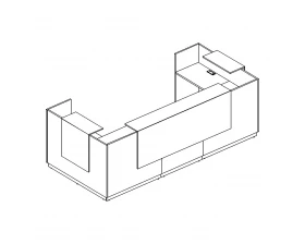 Стойка ресепшн П-образная (полки высокие) A4 images