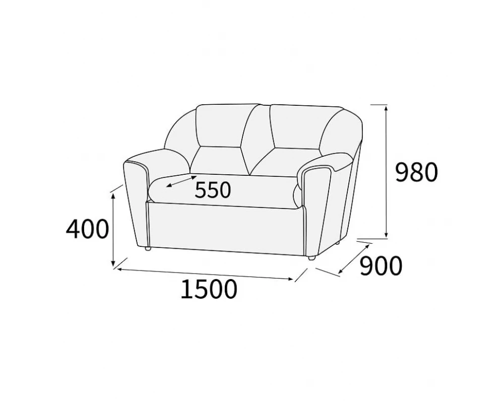 Диван 2-х местный Дельта Лайт