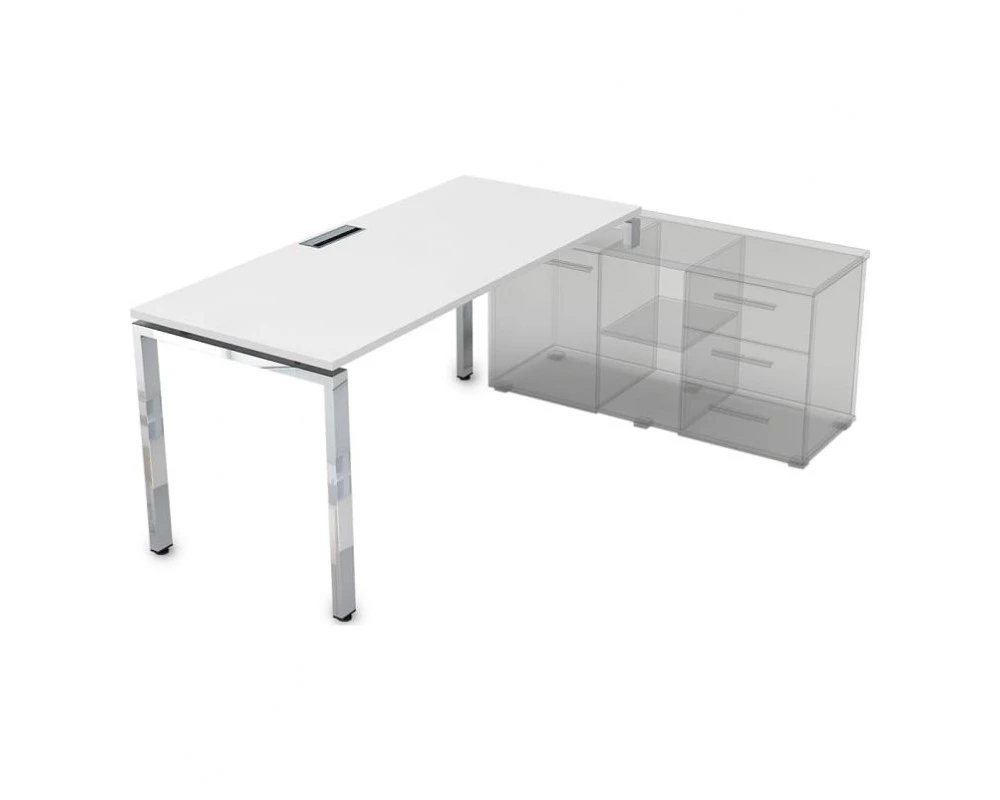 Стол рабочий прямолинейный три опоры, правый (1400*800*750) НСТП-П.989 Gloss Line