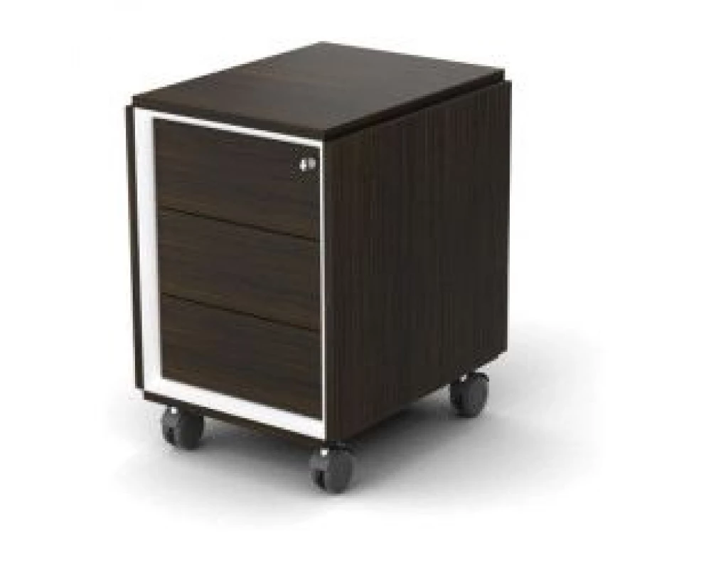 Тумба мобильная с центральным замком 43,9х54х65,1 Platinum Венге/Белый глянец