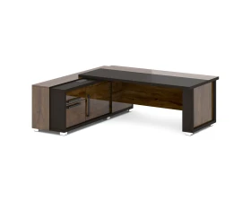 Стол с греденцией (беспроводная зарядка, 2xUSB, розетка) 2235х2016х750 Грейс / Grace images