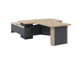 Стол руководителя с опорной тумбой T-818пр.1000 Торстон images