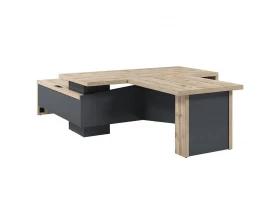 Стол руководителя с опорной тумбой T-820пр.1000 Торстон images