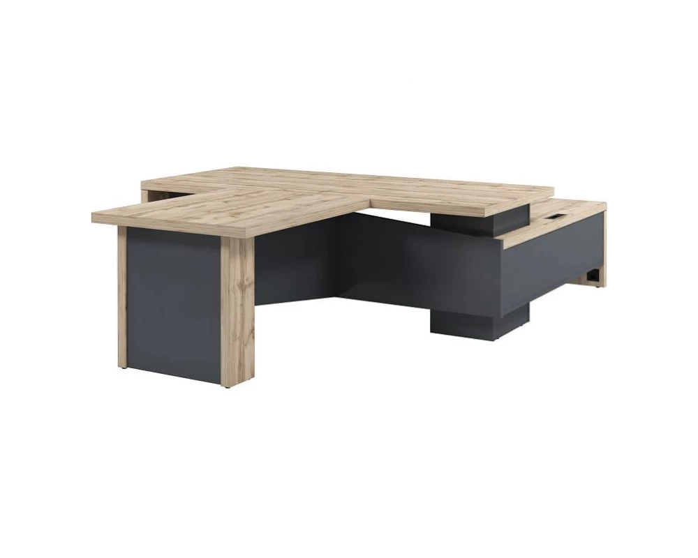 Стол руководителя с опорной тумбой T-822л.1000 Торстон