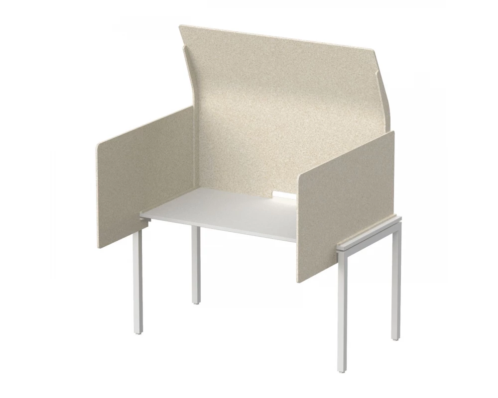 Кабина с высоким экраном-парусом и выступающими боковыми стенками 155х122х113 Forest Office Лебединый пух