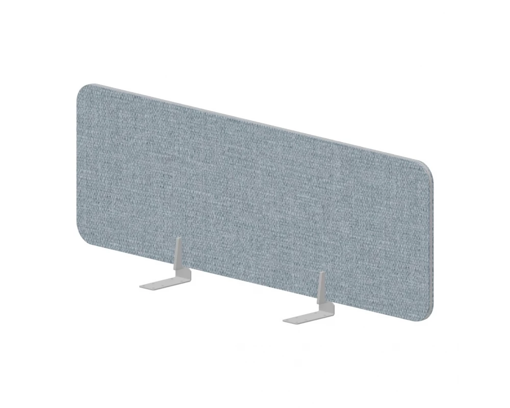 Экран фронтальный (ткань, алюминиевый кант) 118x39,2 для bench ш.118см (с кронштейном) Design Бледно-синий/Алюминий