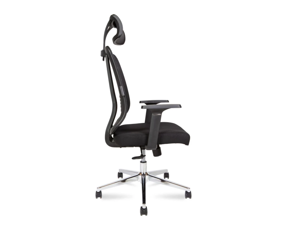 Кресло Norden Tema Сhrome 2D Сетка/ Ткань, Черный