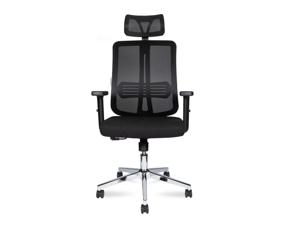 Кресло Norden Tema Сhrome 2D Сетка/ Ткань, Черный