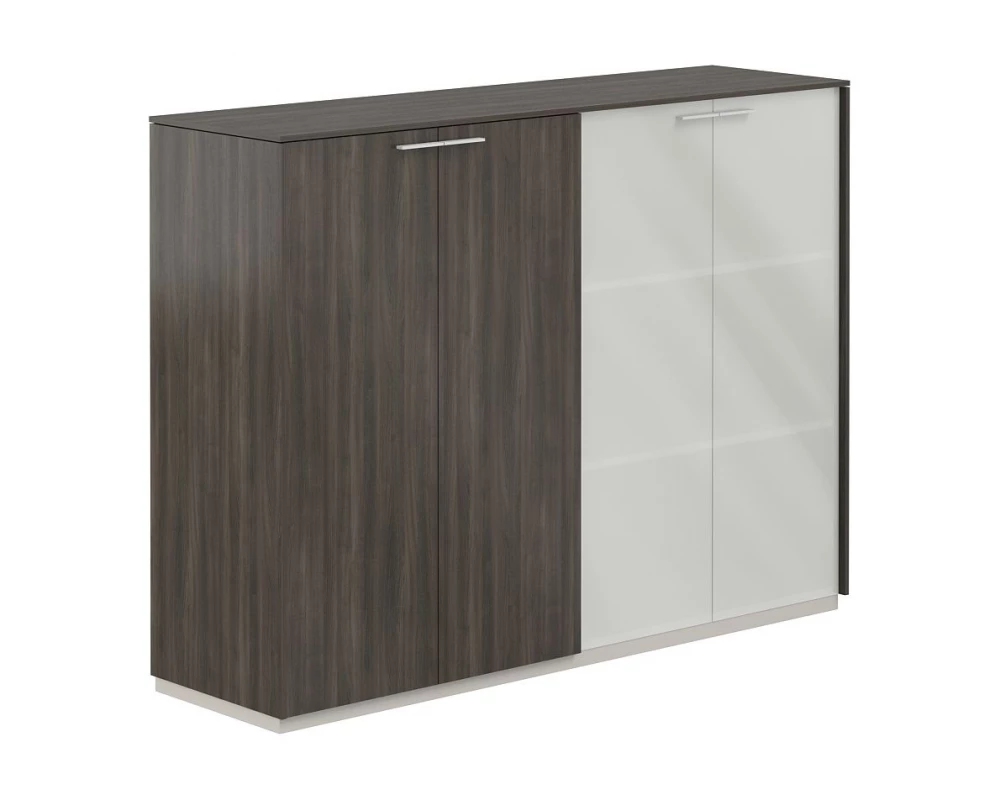 Шкаф средний + Шкаф средний со стеклом мат. Atlas Брэнсон трюфель